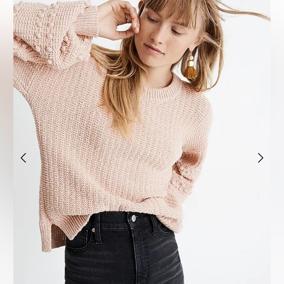 Madewell bobble sleeve pullover crewneck sweater 22596 - Picture 1 of 13